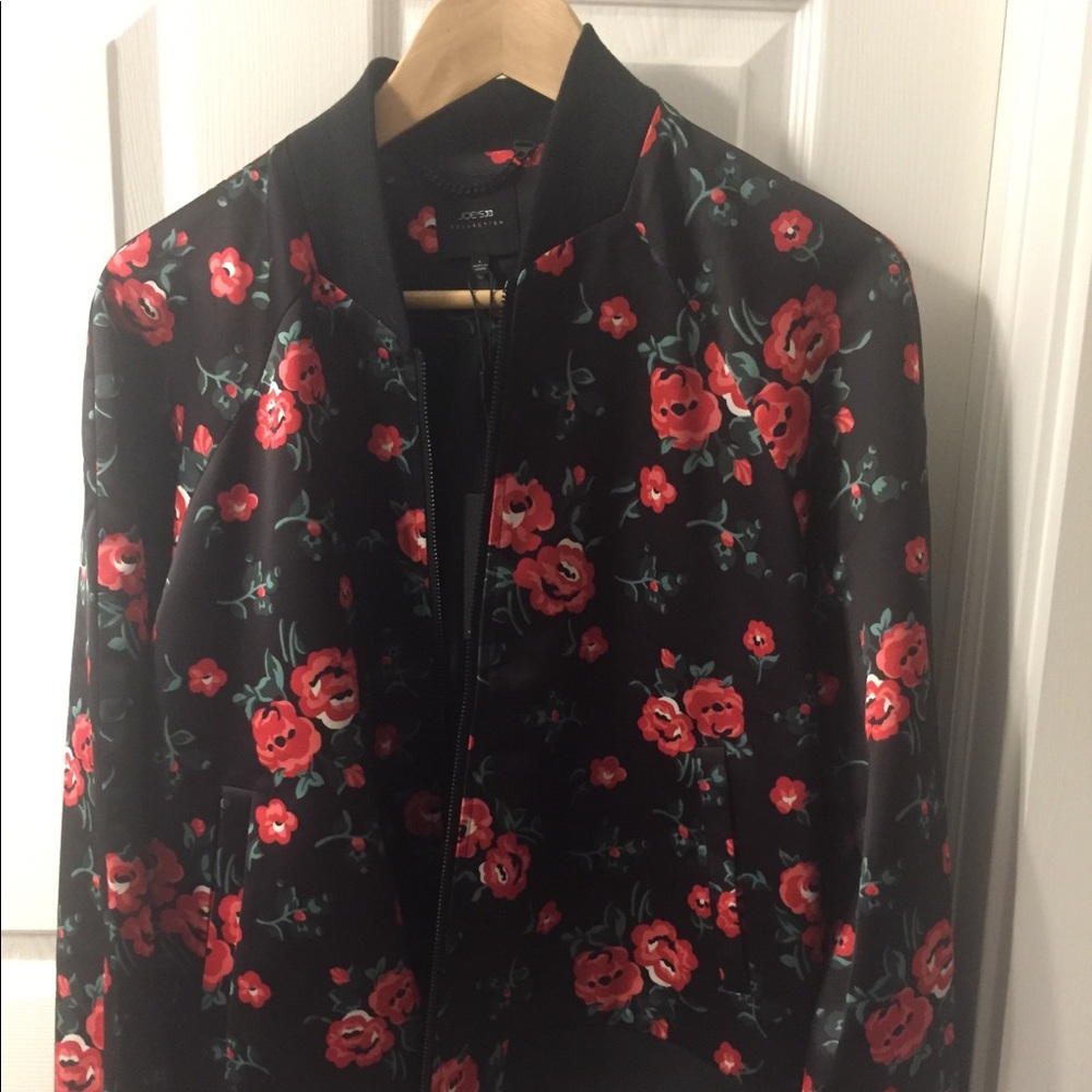 Joe’s Collection Satin Floral Bomber - new w/tags